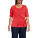 Women's Plus Size Lightweight Jersey Eyelet Side Tie Top, Front