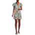 Women's Flutter Sleeve Linen Romper, Front