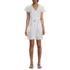 Women's Flutter Sleeve Linen Romper, Front