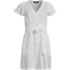 Women's Plus Size Flutter Sleeve Linen Romper, Front