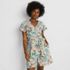 Women's Flutter Sleeve Linen Romper, alternative image