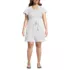 Women's Plus Size Flutter Sleeve Linen Romper, Front