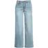 Women's Mid Rise Denim Wide Leg Ankle Jeans, Front