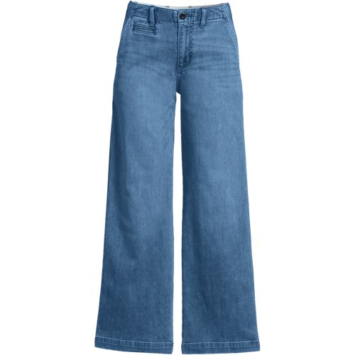 Petite Recover High Rise Wide Leg Blue Jeans