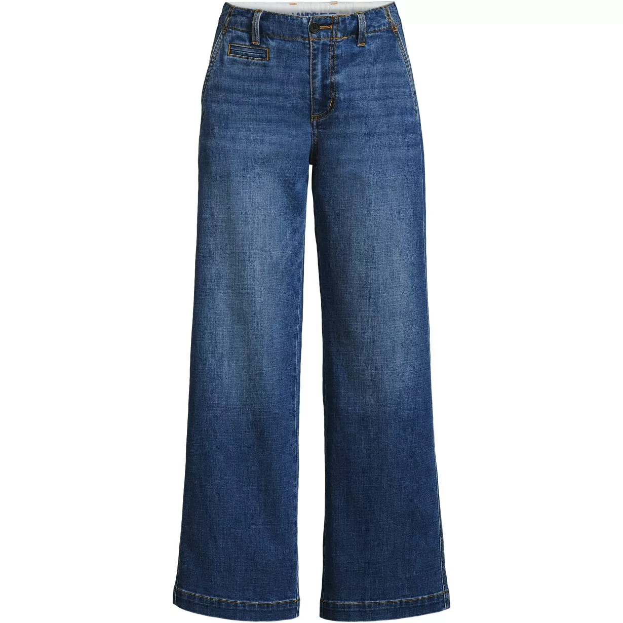 Women's Mid Rise Denim Wide Leg Ankle Jeans