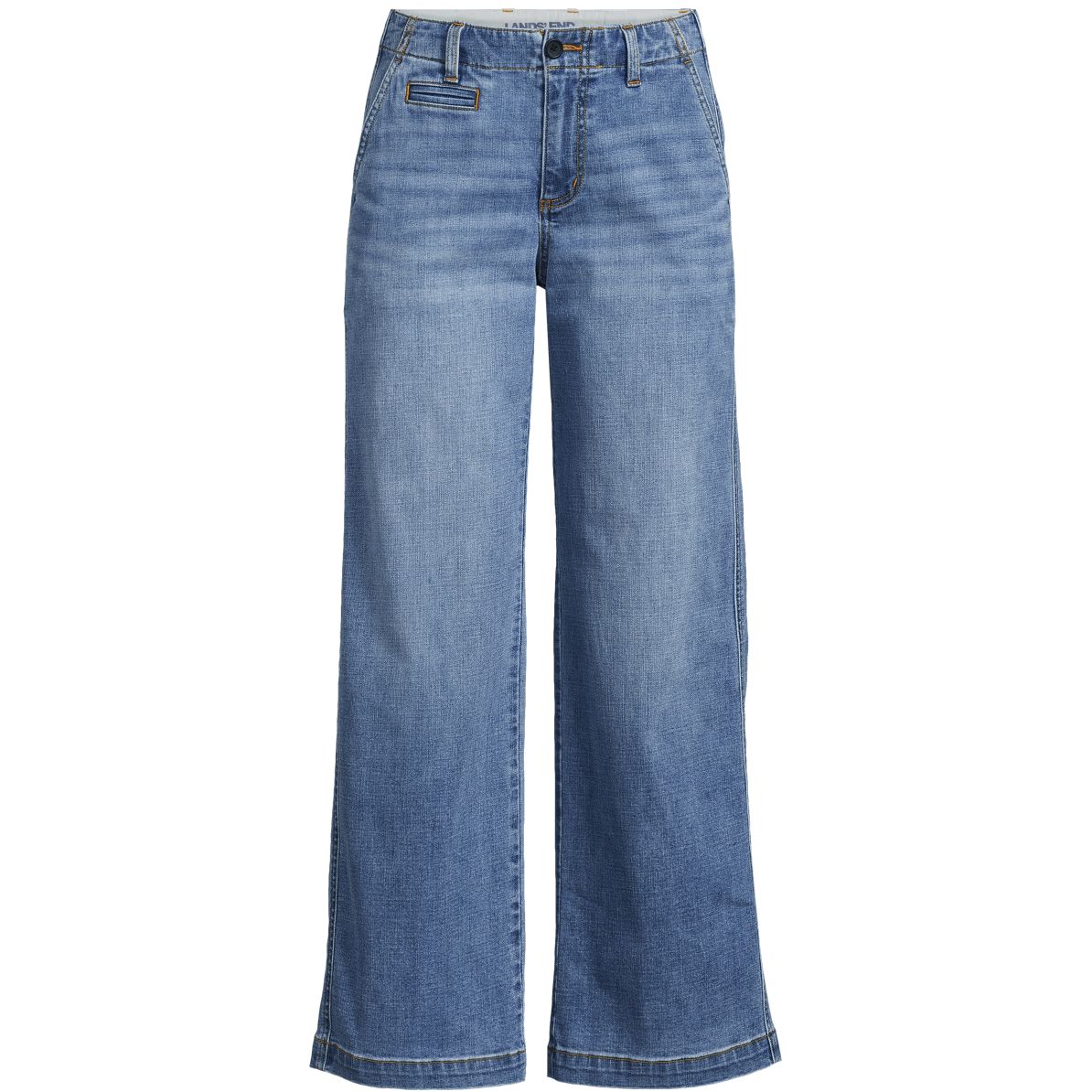 Women's Mid Rise Denim Wide Leg Ankle Jeans