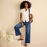 Women's Petite Mid Rise Denim Wide Leg Ankle Jeans, alternative image