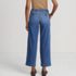 Women's Petite Mid Rise Denim Wide Leg Ankle Jeans, Back