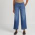 Women's Petite Mid Rise Denim Wide Leg Ankle Jeans, Front