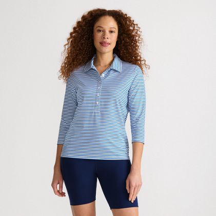 Women's 3/4 Sleeve Active Polo Shirt - image 2