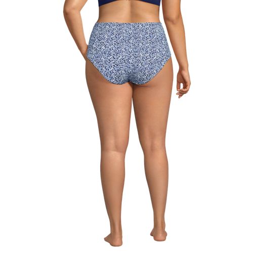  Lands' End High Waist Bikinihose, Leichtes Shaping, Damen, Größe:48 Plus, Weiß, Elasthan/nylon-mischung, By Lands' End 