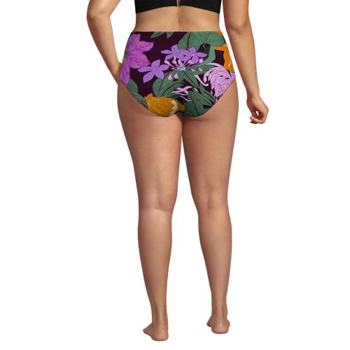  Lands' End High Waist Bikinihose, Leichtes Shaping, Damen, Größe:48 Plus, Lila, Elasthan/nylon-mischung, By Lands' End 