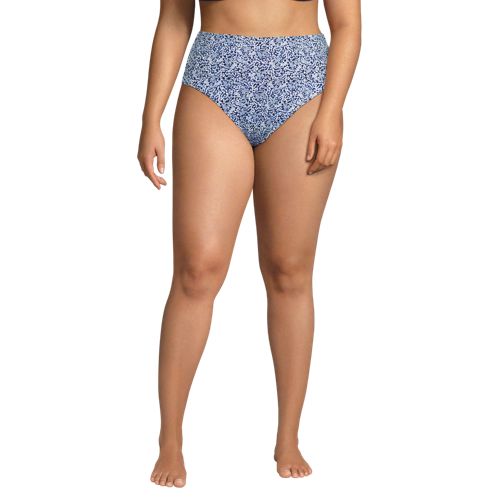  Lands' End High Waist Bikinihose, Leichtes Shaping, Damen, Größe:48 Plus, Weiß, Elasthan/nylon-mischung, By Lands' End 