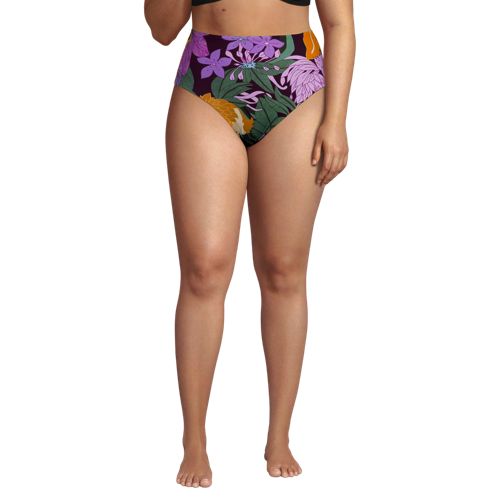  Lands' End High Waist Bikinihose, Leichtes Shaping, Damen, Größe:48 Plus, Lila, Elasthan/nylon-mischung, By Lands' End 