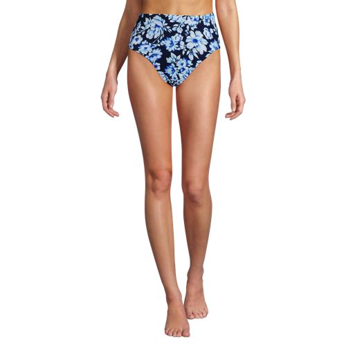  Lands' End High Waist Bikinihose, Leichtes Shaping, Damen, Größe:34 Regular, Blau, Nylon-mischung, By Lands' End 