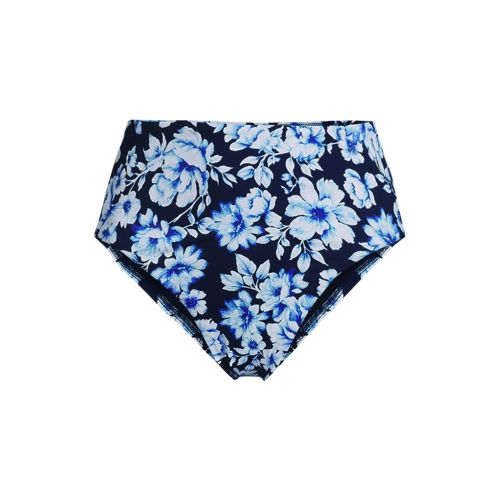  Lands' End High Waist Bikinihose, Leichtes Shaping, Damen, Größe:34 Regular, Blau, Nylon-mischung, By Lands' End 