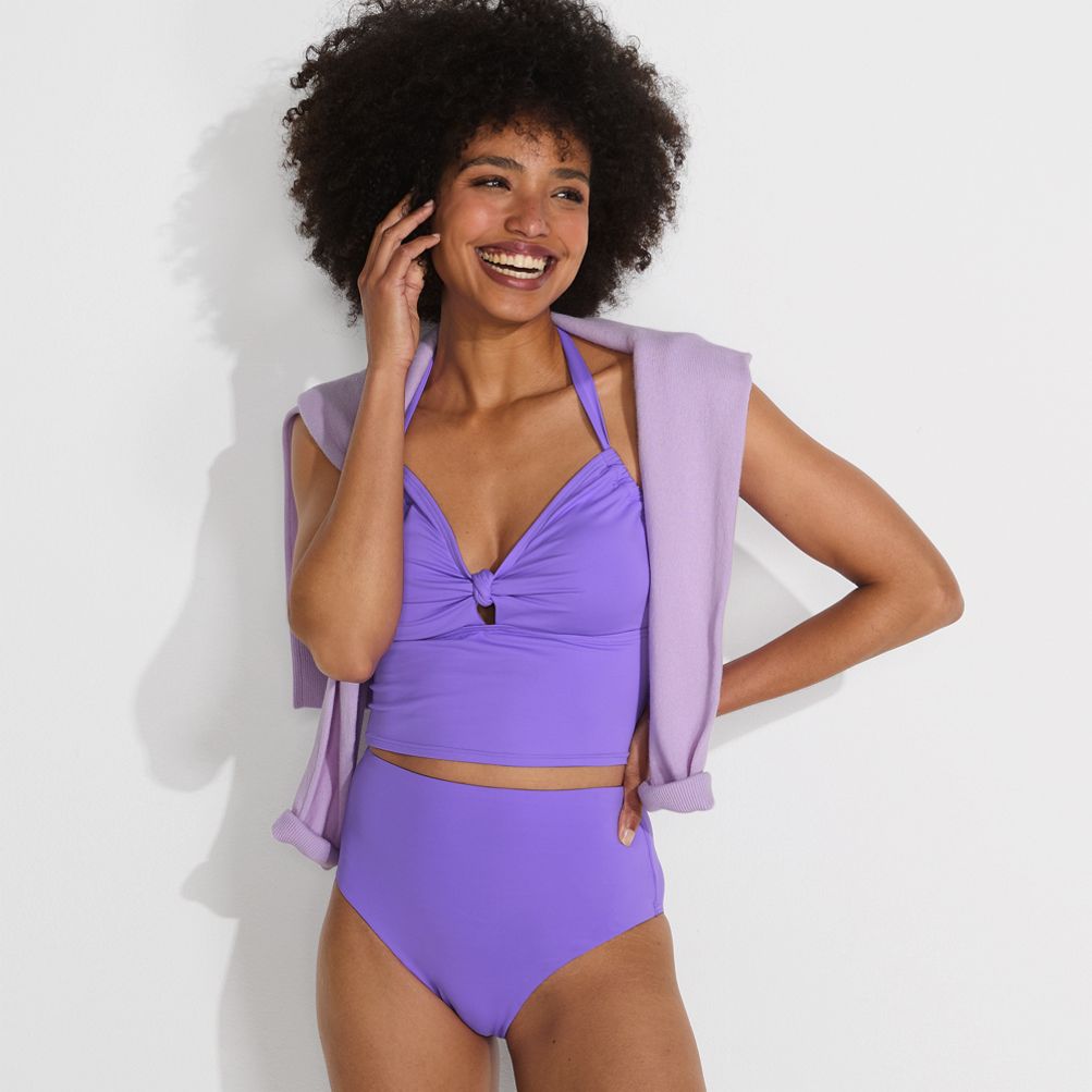 Women s Smoothing High Waisted Bikini Bottoms Lands End