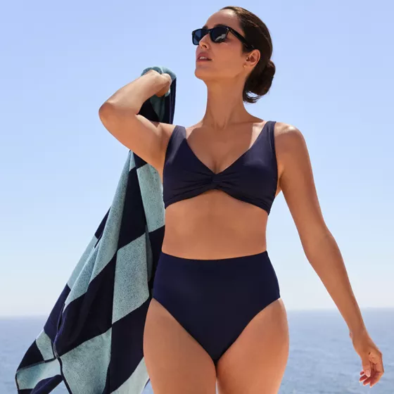 Women's Cheeky High Waisted Bikini Bottoms - primary