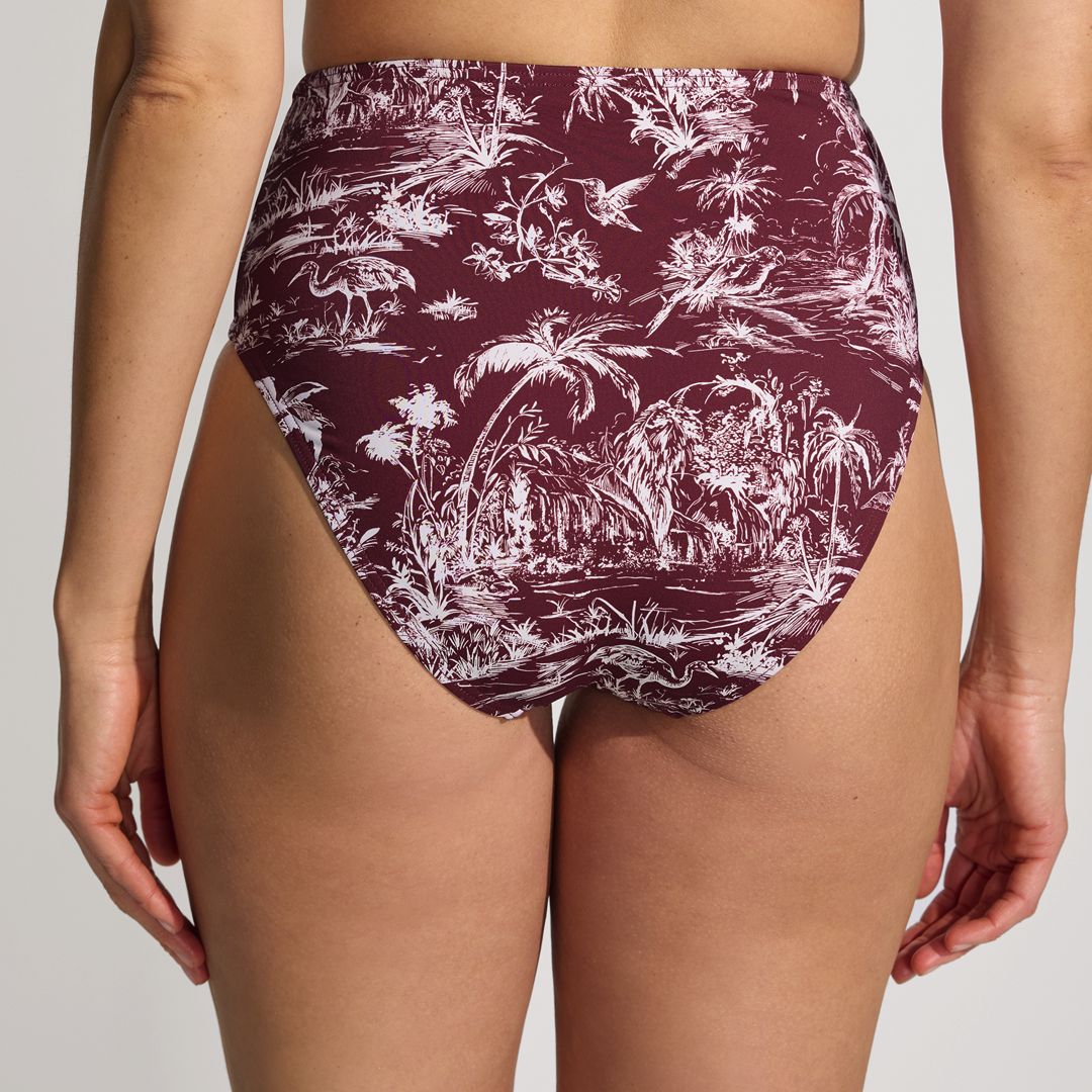 Women's Chlorine Resistant Smoothing Control High Waisted Bikini Bottoms