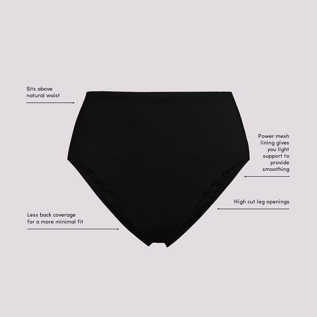 Women's Chlorine Resistant Smoothing Control High Waisted Bikini Bottoms