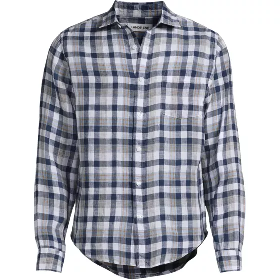 Men's Long Sleeve Linen Shirt - primary