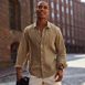 Men's Long Sleeve Traditional Fit Linen Shirt, alternative image