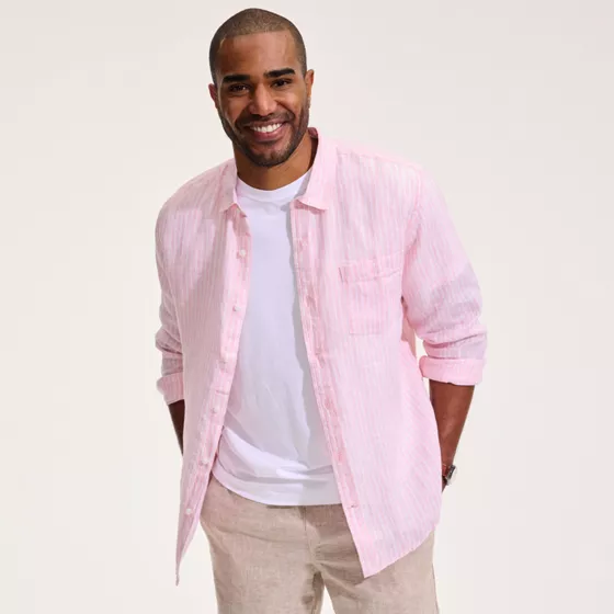 Men's Long Sleeve Linen Shirt - primary
