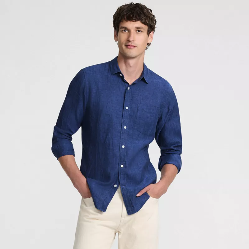 Men's Long Sleeve Linen Shirt, alternative image