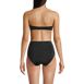 Women's Chlorine Resistant Shine Twist Front Bandeau Bikini Swimsuit Top, Back