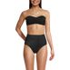 Women's Chlorine Resistant Shine Twist Front Bandeau Bikini Swimsuit Top, Front