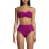 Women's Chlorine Resistant Shine Twist Front Bandeau Bikini Swimsuit Top, Front