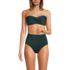 Women's Chlorine Resistant Shine Twist Front Bandeau Bikini Swimsuit Top, Front