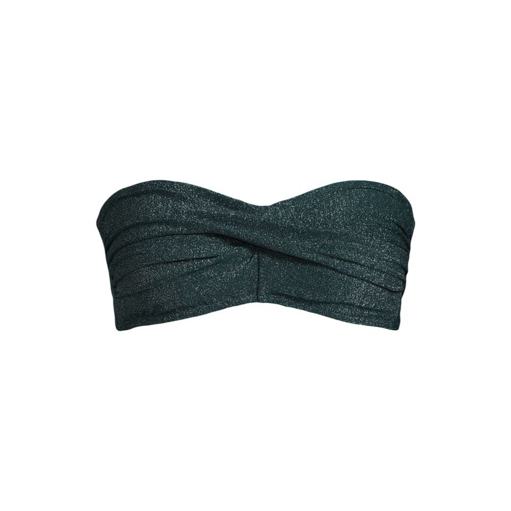 Women's Chlorine Resistant Shine Twist Front Bandeau Bikini