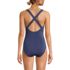 Women's Petite Tugless Shine X-Back One Piece Swimsuit, Back