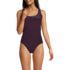 Women's Petite Tugless Shine X-Back One Piece Swimsuit, Front