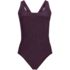Women's Petite Tugless Shine X-Back One Piece Swimsuit, Front