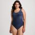 Women's Plus Size Tugless Shine X-Back One Piece Swimsuit, Front