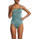 Women's Slender Suit Shine Bandeau Tummy Control High Leg One Piece Swimsuit, alternative image