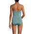 Women's Slender Suit Shine Bandeau Tummy Control High Leg One Piece Swimsuit, Back