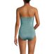 Women's Slender Suit Shine Bandeau Tummy Control High Leg One Piece Swimsuit, Back