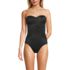 Women's Slender Suit Shine Bandeau Tummy Control High Leg One Piece Swimsuit, Front