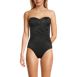 Women's Slender Suit Shine Bandeau Tummy Control High Leg One Piece Swimsuit, Front