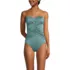 Women's Slender Suit Shine Bandeau Tummy Control High Leg One Piece Swimsuit, Front