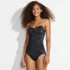 Women's Slender Suit Shine Bandeau Tummy Control High Leg One Piece Swimsuit, alternative image