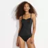 Women's Slender Suit Shine Bandeau Tummy Control High Leg One Piece Swimsuit, alternative image