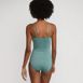 Women's Slender Suit Shine Bandeau Tummy Control High Leg One Piece Swimsuit, Back