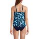 Women's Chlorine Resistant Mesh Scoop Neck Tiered Tankini Swimsuit Top, Back