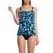 Women's Chlorine Resistant Mesh Scoop Neck Tiered Tankini Swimsuit Top, Front