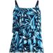 Women's Chlorine Resistant Mesh Scoop Neck Tiered Tankini Swimsuit Top, Front