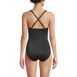 Women's Slender Suit Shine Pleated Tummy Control Chlorine Resistant X-back One Piece Swimsuit, Back